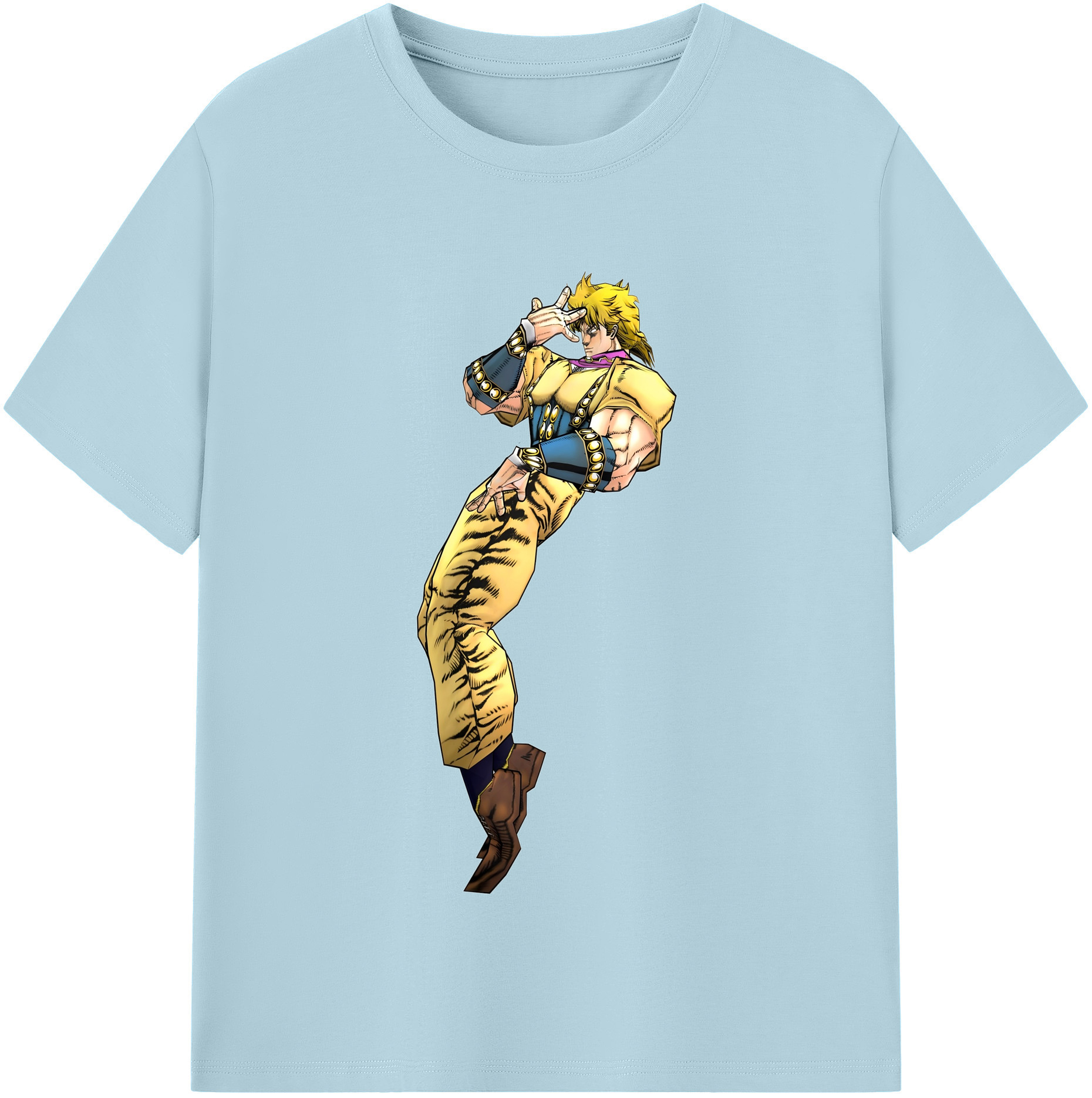 （画像用） ジョジョの奇妙な冒険 ディオ?ブランドー JoJo's Bizarre Adventure Dio Brando 綿100％半袖Tシャツ（フロントプリント）